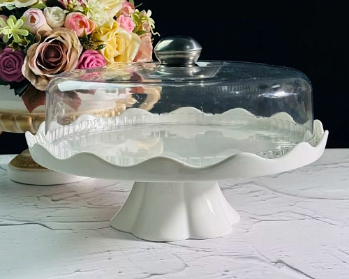 Тортовница на ножке с крышкой (30 см)