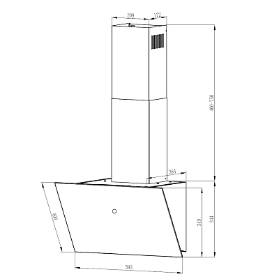 Наклонная кухонная вытяжка FRANKE REFLECT 60 BK (черный)