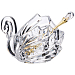 Икорница с ложкой "MUZA CRYSTAL" (11х7х8,5 см)